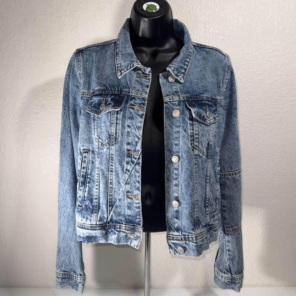 We The Free People Rumors Denim Trucker Jean Jacket Size Small NWOT BOHO Cowgirl
